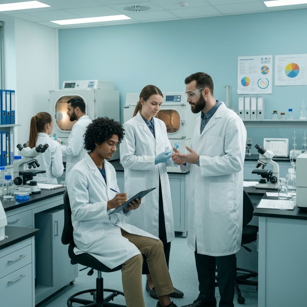 Medical research team working on clinical trials